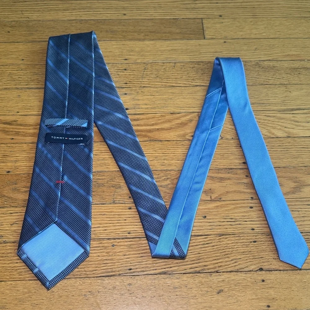 Tommy Hilfiger Blue Patterned Silk Tie